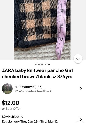 Kız Çocuk Kapüşonlu Kareli Panço - Görsel 5