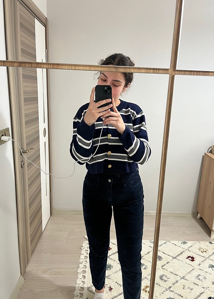 Mavi marka lacivert kadife pantolon - Görsel 2