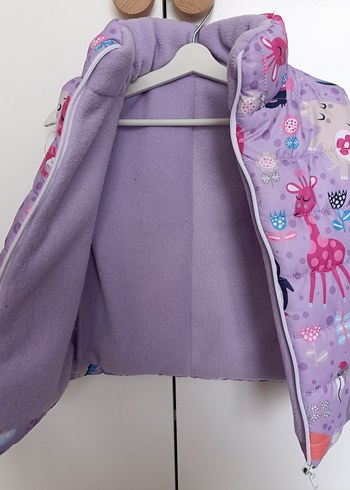 Kız bebek Mor Desenli Fermuarlı Yelek - Görsel 2