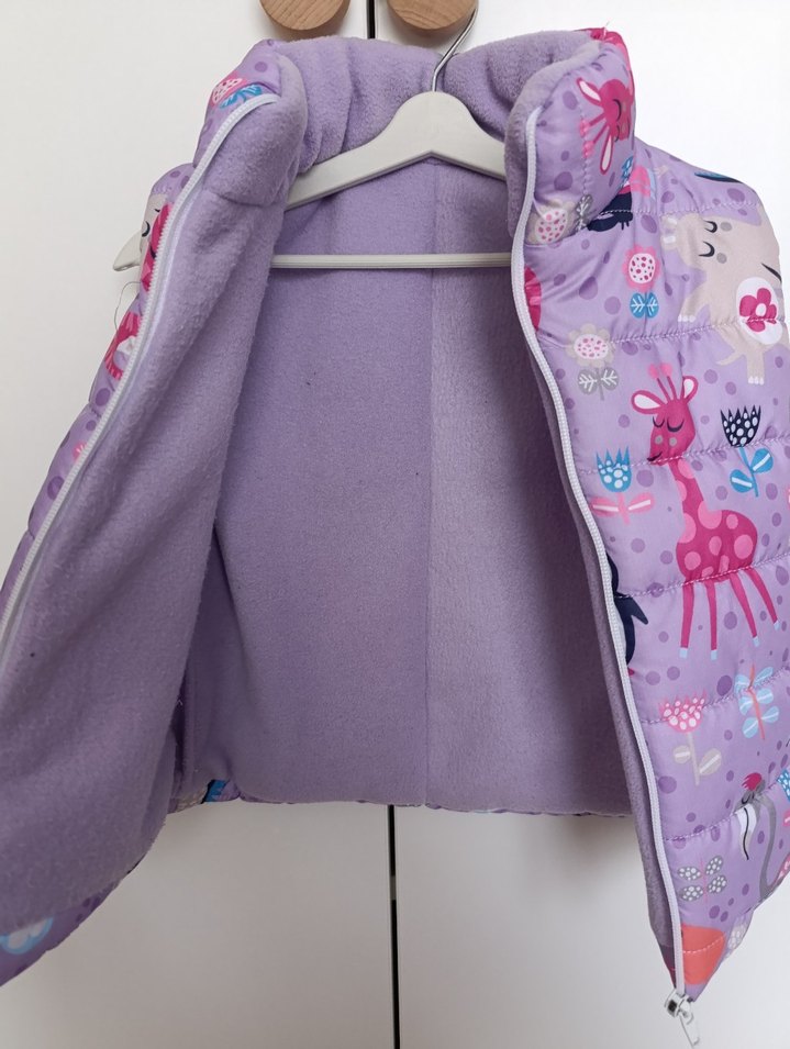 Kız bebek Mor Desenli Fermuarlı Yelek - Görsel 2