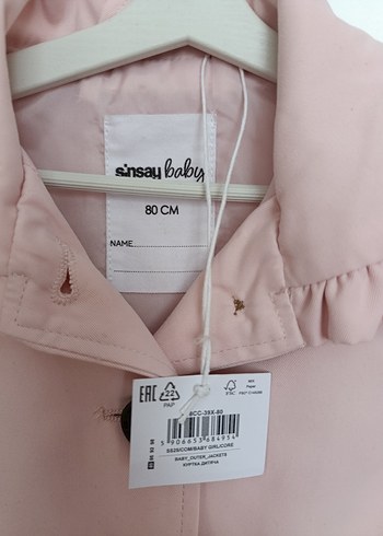 Pudra Renkli Kız Çocuk Düğmeli Kaban - Görsel 2