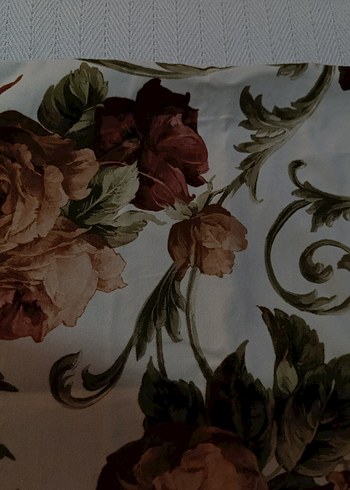 Kahverengi Vintage Çiçek Desenli kirlent Kılıfı 65-65 - Görsel 3