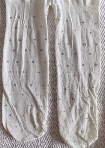 Beyaz Örgü Çocuk Külotlu Çorap LC Waikiki  yazlık İnce - Görsel 2