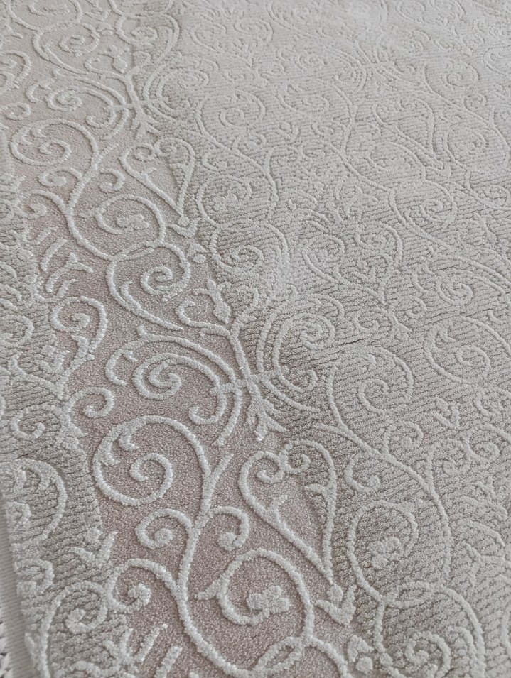 Karmen Hünkar  Beyaz Oval Halı - Görsel 2