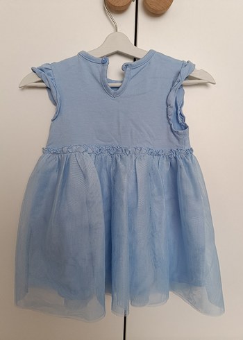 Mavi Kız Çocuk Fırfırlı Pamuklu Elbise primark - Görsel 2