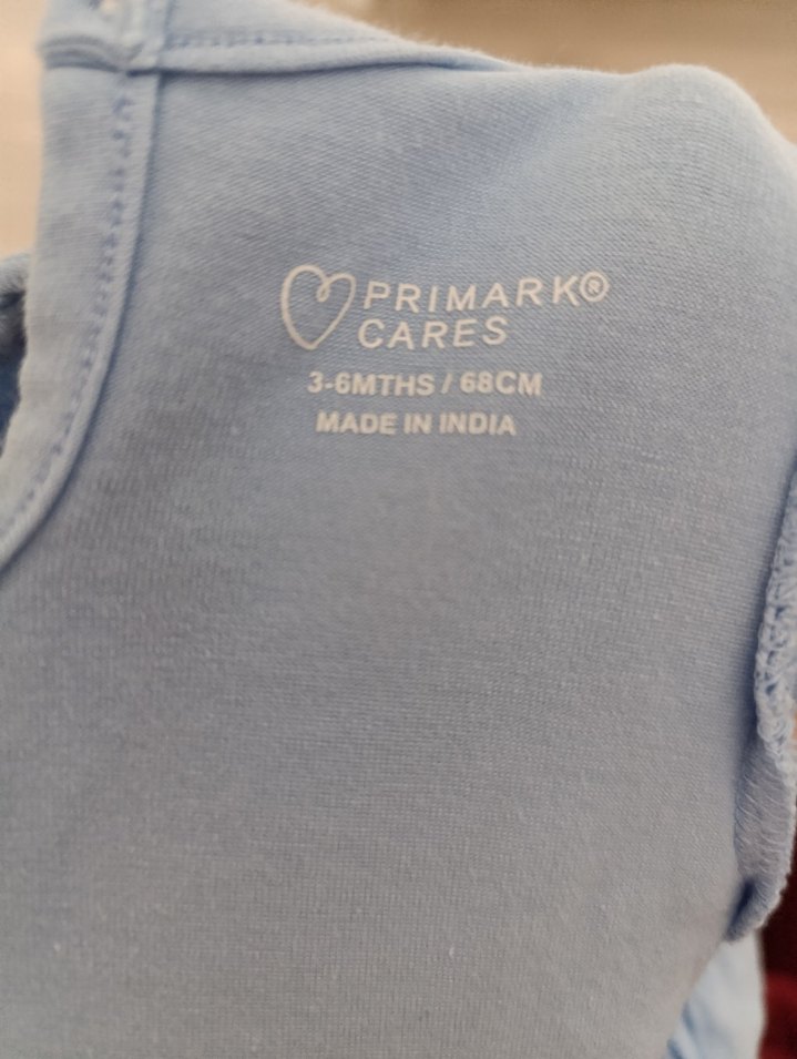Mavi Kız Çocuk Fırfırlı Pamuklu Elbise primark - Görsel 3