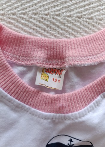 Kız Çocuk Pembe Kısa Kollu Düğmeli Tişört - Görsel 2