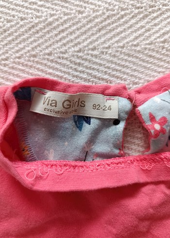 Kız Çocuk Pembe Kısa Kollu Düğmeli Tişört - Görsel 3