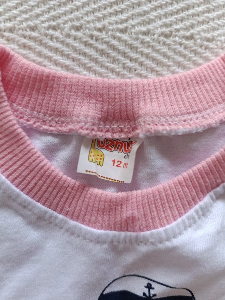 Kız Çocuk Pembe Kısa Kollu Düğmeli Tişört - Görsel 2