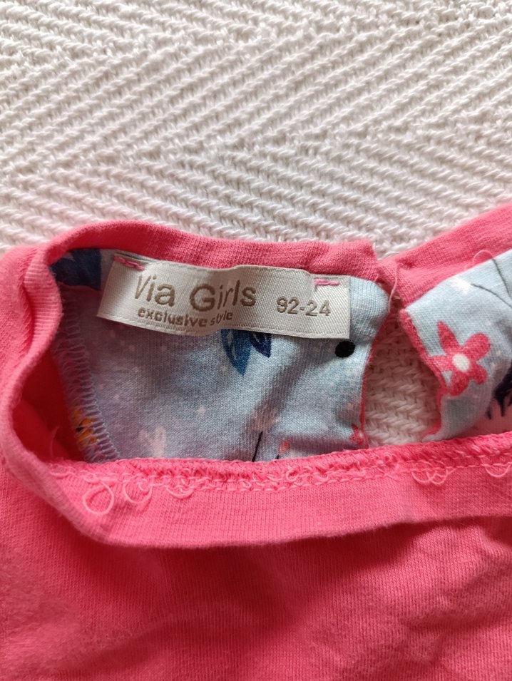 Kız Çocuk Pembe Kısa Kollu Düğmeli Tişört - Görsel 3