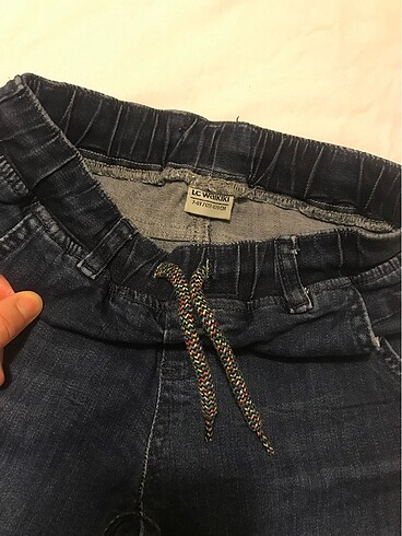 7 Yaş Beden Kot pantolon beli lastikli rahat kalıp