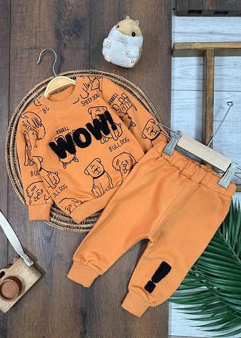 Renkli Baskılı Erkek Bebek Street Wear Takım