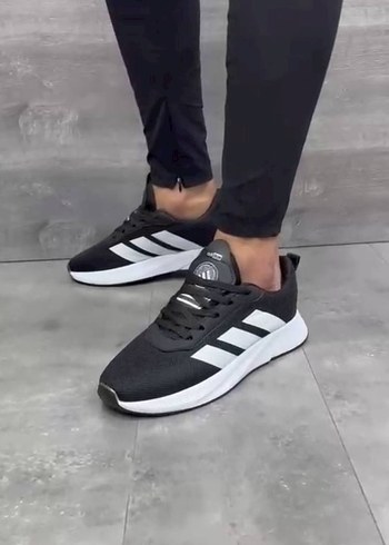 36 Beden siyah Renk Adidas Siyah Beyaz Bağcıklı Bayan Spor Ayakkabı