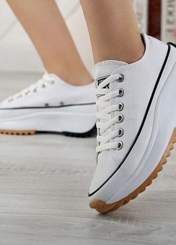 #Bayan converse platform beyaz spor ayakkabı