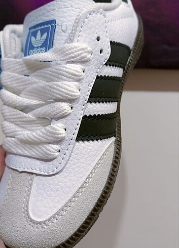 22 Beden beyaz Renk #Adidas samba kız çocuk beyaz siyah spor ayakkabı