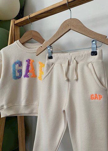 4 Yaş Beden beyaz Renk Beyaz Pastel Glitter gap kız Çocuk Eşofman Takımı