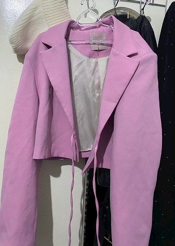 Mor Drapeli Kadın Blazer Ceket - Görsel 4