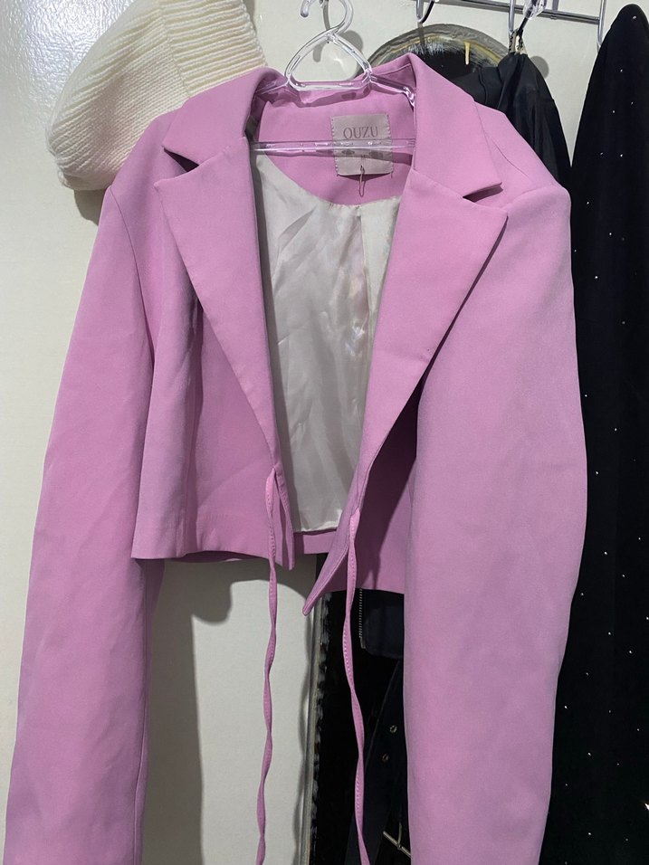 Mor Drapeli Kadın Blazer Ceket - Görsel 4