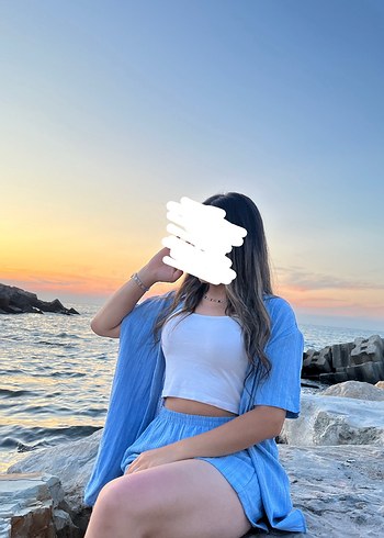m Beden mavi Renk Gömlek Şort takım