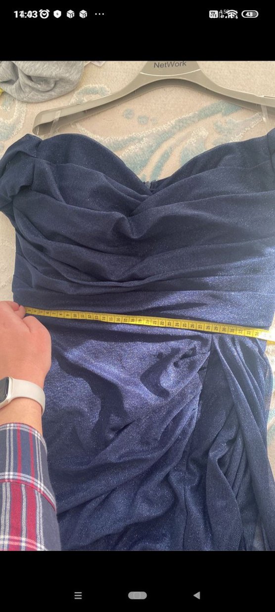 Lafaba Simli Lacivert Abiye - Görsel 5