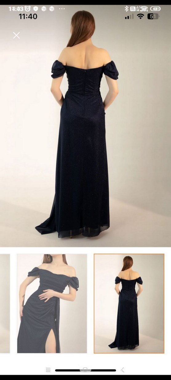 Lafaba Simli Lacivert Abiye - Görsel 2