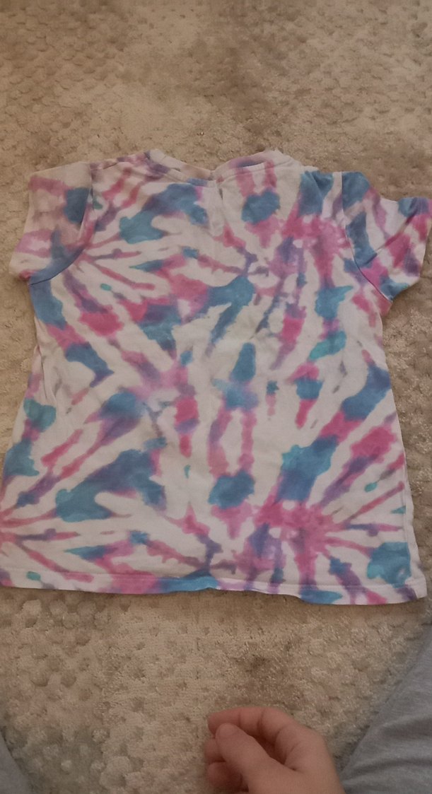 Kızlar için Çok Renkli Batik Desenli Kısa Kollu Tişört - Görsel 2