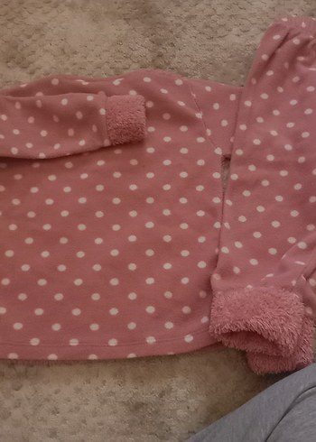 Pembe Peluş Detaylı Bebek Kız Takımı - Görsel 2