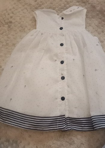 Kız Çocuk Beyaz Nakışlı Kolsuz Elbise - Görsel 2