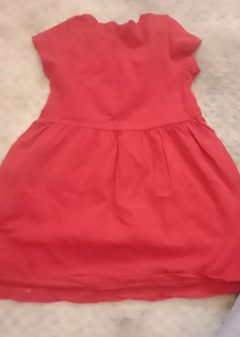 Kolsuz Kırmızı Kız Çocuk Elbise - Görsel 2