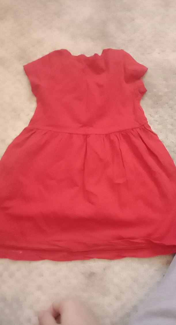 Kolsuz Kırmızı Kız Çocuk Elbise - Görsel 2