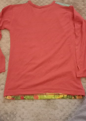 Kız Çocuk Pembe Uzun Kollu Baskılı Tişört - Görsel 2