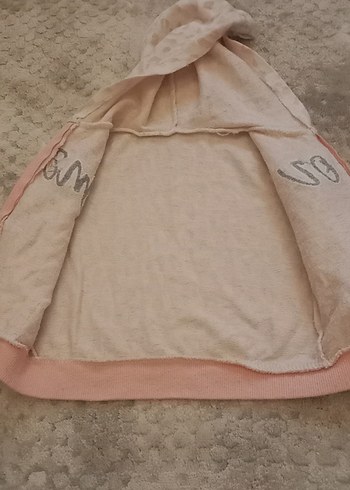 Kız Çocuk Kapüşonlu Pembe Sweatshirt - Görsel 2