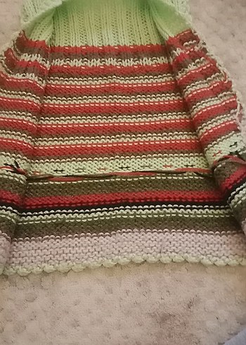 Kız Çocuk Çok Renkli Örgü Yelek - Görsel 2