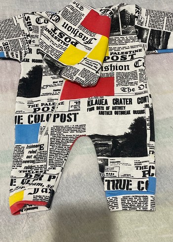 Renkli Baskılı Erkek Bebek Tulum - Görsel 3