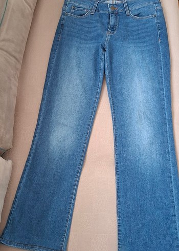 Kadın Parlak Mavi Denim Normal Boy Jean Yeni