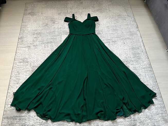 Zara Zümrüt Yeşili Elbise