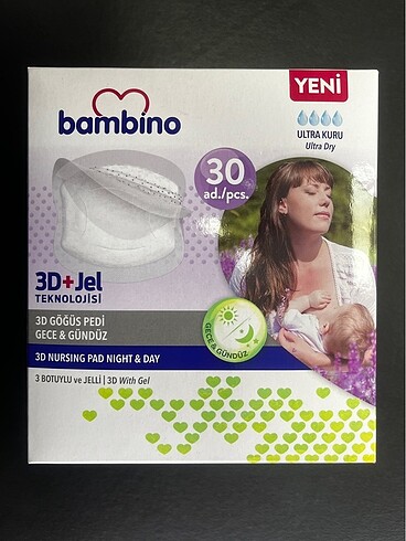 Bambino Ultra Kuru 3D Göğüs Pedi Gece&Gündüz