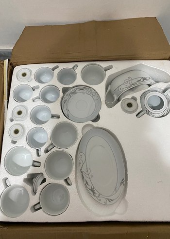 86 Parça Beyaz Desenli Yemek Takımı - Görsel 5