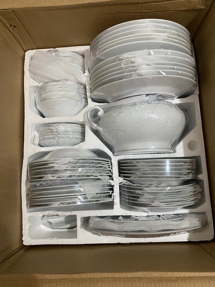 86 Parça Beyaz Desenli Yemek Takımı - Görsel 3