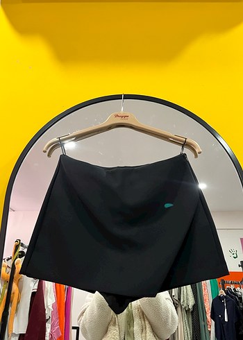 Zara Siyah Asimetrik Mini şort  Etek - Görsel 4