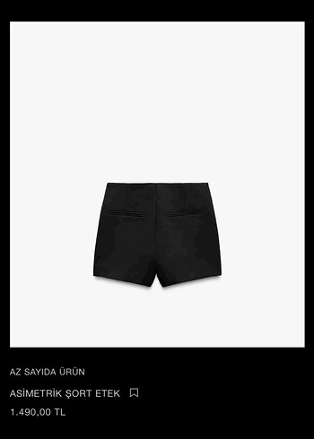 Zara Siyah Asimetrik Mini şort  Etek - Görsel 3