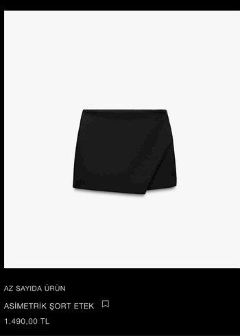 Zara Siyah Mini Asimetrik Şort Etek - Görsel 2