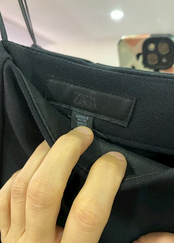 Zara Siyah Mini Asimetrik Şort Etek - Görsel 6