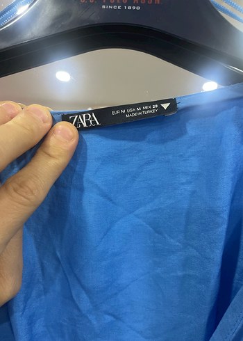 Zara Mavi Kolsuz Mini Elbise - Görsel 6