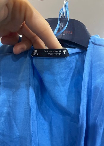 Zara Mavi Kolsuz Mini Kadın Elbise - Görsel 5