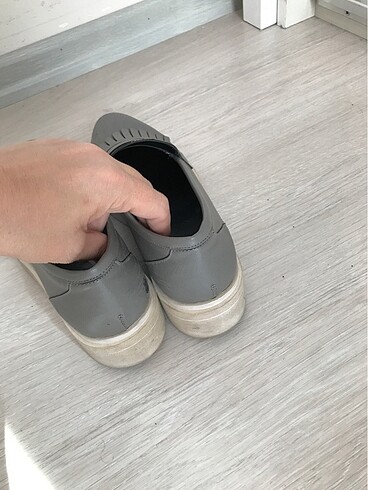 38 Beden Gri loafer kadın ayakkabı