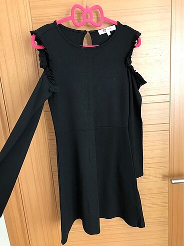 Siyah uzun kollu mini elbise