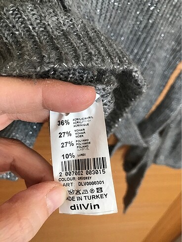 s Beden gri Renk Dilvin crop hırka