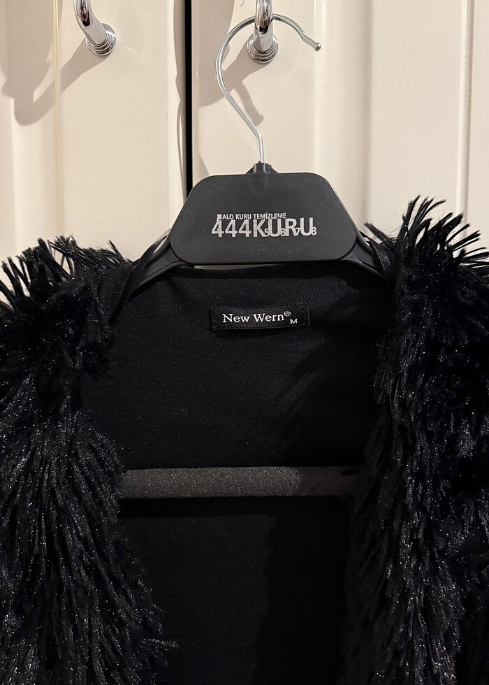 Siyah Suni Kürk Mont Ceket - Görsel 3