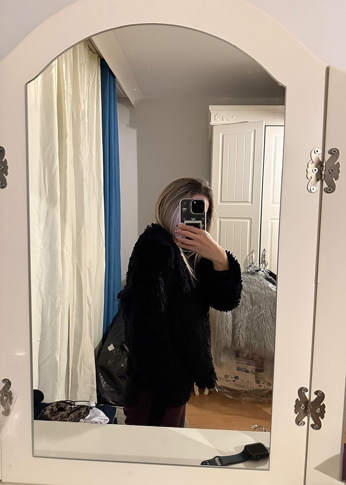 Siyah Suni Kürk Mont Ceket - Görsel 5